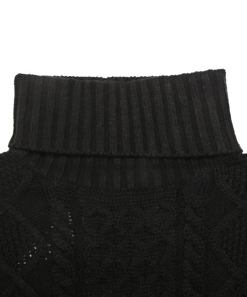 LUXSTYLE(ラグスタイル)の「アクリルケーブルタートルネックニット(ニット/セーター・メンズ・ブラック/アイボリー・M/L/XL)」の8枚目の写真
