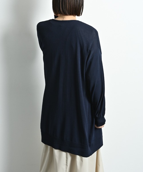 actuel（アクチュエル）の「【マシーンウォッシャブル・ＵＶ・接触冷感】ロングトッパーカーディガン（カーディガン/ボレロ・レディース・ネイビー/オフホワイト/グレー・FREE）」の6枚目の写真