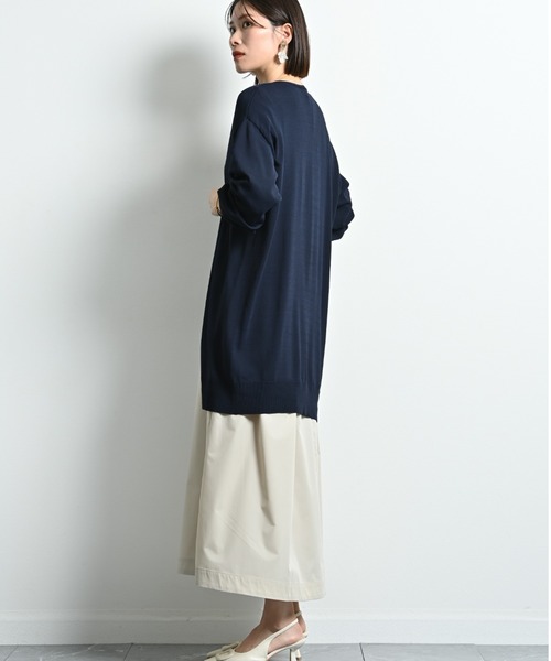actuel（アクチュエル）の「【マシーンウォッシャブル・ＵＶ・接触冷感】ロングトッパーカーディガン（カーディガン/ボレロ・レディース・ネイビー/オフホワイト/グレー・FREE）」の16枚目の写真