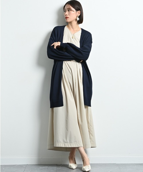 actuel（アクチュエル）の「【マシーンウォッシャブル・ＵＶ・接触冷感】ロングトッパーカーディガン（カーディガン/ボレロ・レディース・ネイビー/オフホワイト/グレー・FREE）」の17枚目の写真