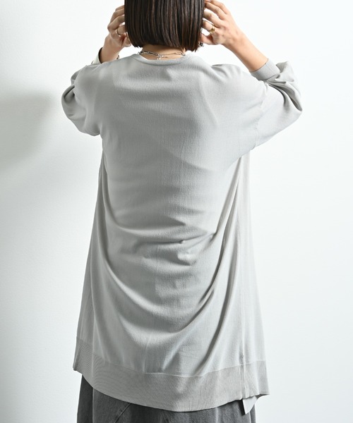 actuel（アクチュエル）の「【マシーンウォッシャブル・ＵＶ・接触冷感】ロングトッパーカーディガン（カーディガン/ボレロ・レディース・ネイビー/オフホワイト/グレー・FREE）」の19枚目の写真