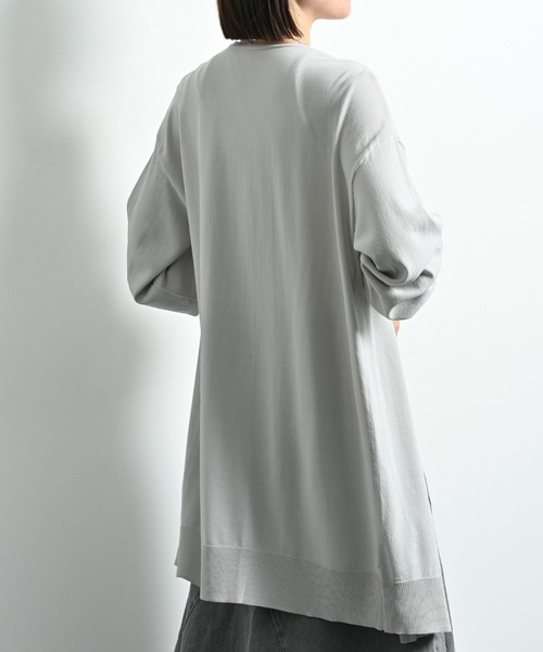 actuel（アクチュエル）の「【マシーンウォッシャブル・ＵＶ・接触冷感】ロングトッパーカーディガン（カーディガン/ボレロ・レディース・ネイビー/オフホワイト/グレー・FREE）」の20枚目の写真