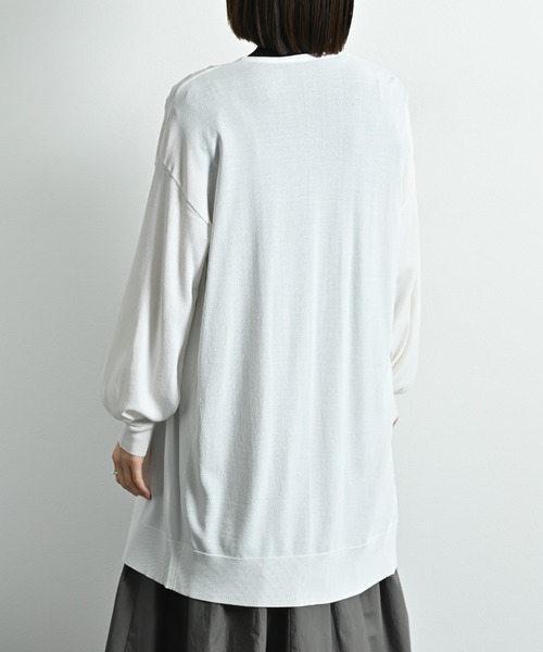 actuel（アクチュエル）の「【マシーンウォッシャブル・ＵＶ・接触冷感】ロングトッパーカーディガン（カーディガン/ボレロ・レディース・ネイビー/オフホワイト/グレー・FREE）」の14枚目の写真