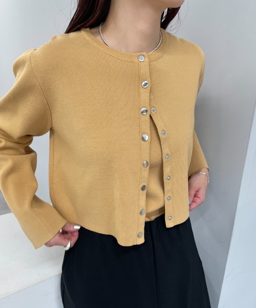 Omekashi（オメカシ）の「強撚カーディガン＆タンクセット