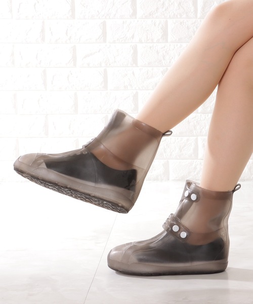 Lace Ladies（レースレディース）の「ダブル スナップ ハイカット レイン シューズ カバー（シューズ小物/雑貨・レディース・ブラック/ホワイト・23/24/ 25）」の15枚目の写真