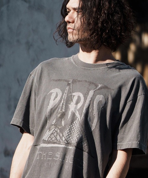 mt8833- ヴィンテージロックT風スーベニアTシャツ（PARIS）（Tシャツ/カットソー）｜CAMBIO（カンビオ）