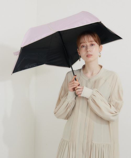セール】becouse バイカラーパイピングミニ はなびら晴雨兼用傘/PU