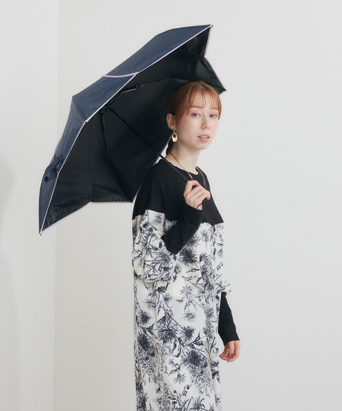 becouse バイカラーパイピングミニ はなびら晴雨兼用傘/PU