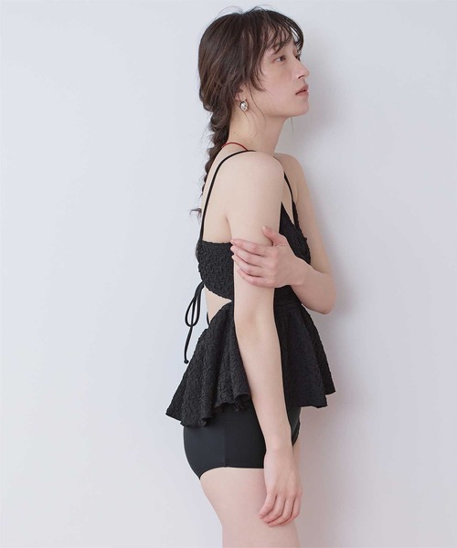 SEA DRESS(シードレス)の「立体ジャガードペプラムフレアビキニ/水着(水着・レディース・グリーン系その他/ホワイト系その他/パープル系その他/ブラック/ブラウン/ブルーグレー・S/L/M)」の22枚目の写真