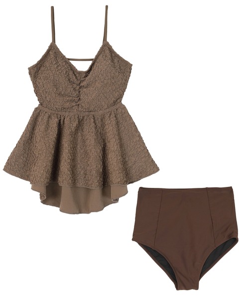 セール】立体ジャガードペプラムフレアビキニ/水着（水着）｜SEA DRESS