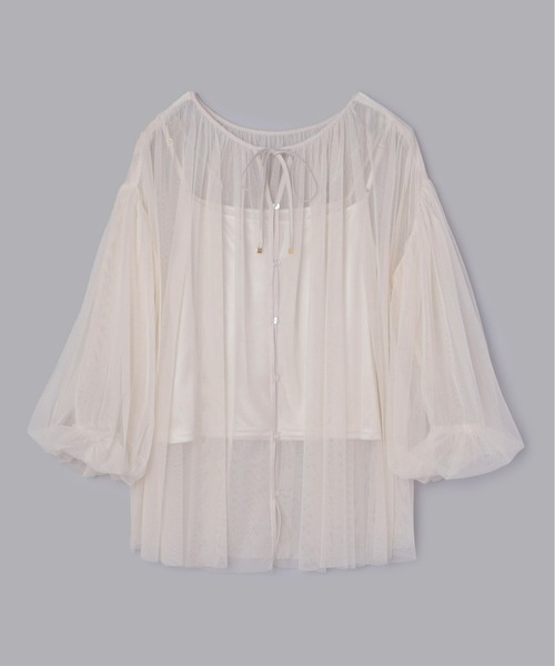 Olu.（オルドット）の「2wayパフチュールトップス（シャツ/ブラウス・レディース・ピンク/ダークグレー/アイボリー・FREE）」の15枚目の写真