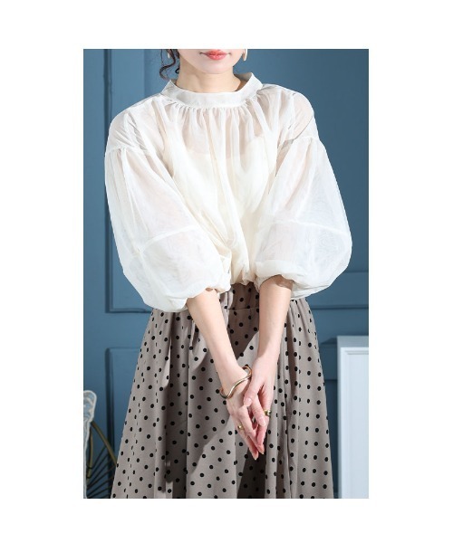 Sawa a la mode(サワアラモード)の「チュールの重ね着トップス(アンサンブル・レディース・ブラック/ベージュ・FREE)」の12枚目の写真