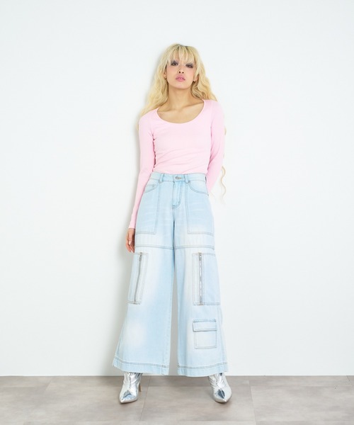 anna sui nyc(アナ スイ エヌ ワイ シー)の「セクシーバックロングスリーブTシャツ(Tシャツ/カットソー・レディース・ピンク/ブラック/ホワイト・S/M)」の11枚目の写真