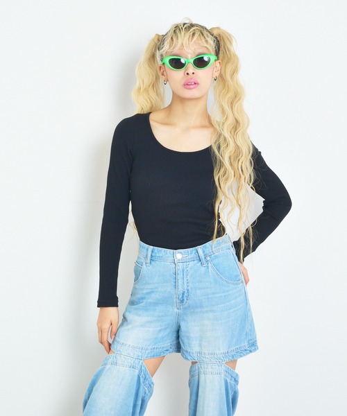 anna sui nyc(アナ スイ エヌ ワイ シー)の「セクシーバックロングスリーブTシャツ(Tシャツ/カットソー・レディース・ピンク/ブラック/ホワイト・S/M)」の21枚目の写真