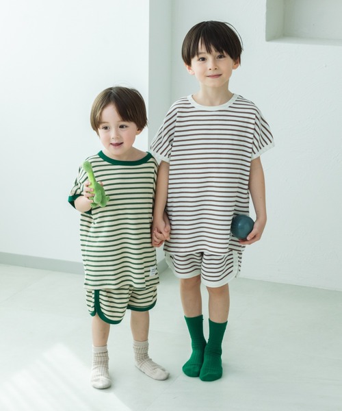 FAMILIA　ボーダーTシャツとパンツセット 90cm 楽天市場】マルチ ボーダー 半袖 Tシャツ キッズ 子ども