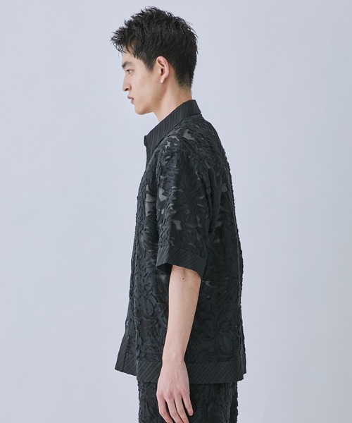 TAAKK BACKCUT JACQUARD JERSEY 長袖 Tシャツ TAAKK - 【ラスト1点】RUFFLE PRINT JERSEY / ラッフルプリント