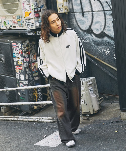 MSG（エムエスジー）の「サイドラインリブ配色ワッフルトラックジャケット（ブルゾン・メンズ・ネイビー系/アイボリー系/ホワイト系/ブラック系/ベージュ系/オレンジ系・XL/S/M/L）」の11枚目の写真