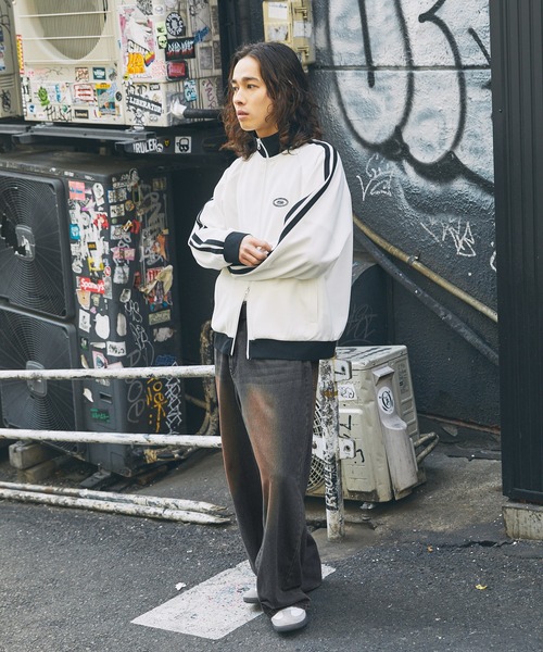 MSG（エムエスジー）の「サイドラインリブ配色ワッフルトラックジャケット（ブルゾン・メンズ・ネイビー系/アイボリー系/ホワイト系/ブラック系/ベージュ系/オレンジ系・XL/S/M/L）」の12枚目の写真