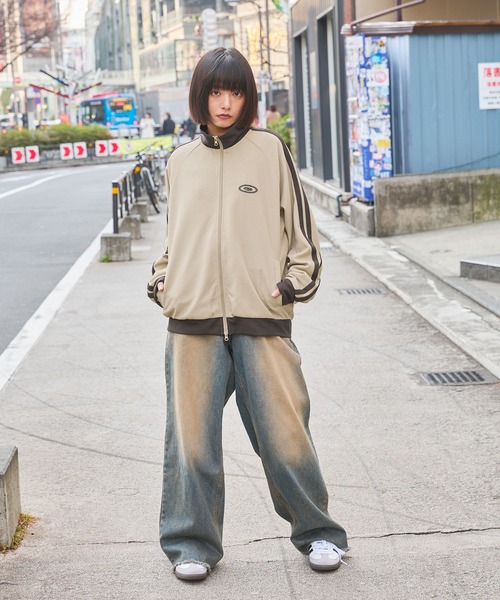 MSG（エムエスジー）の「サイドラインリブ配色ワッフルトラックジャケット（ブルゾン・メンズ・ネイビー系/アイボリー系/ホワイト系/ブラック系/ベージュ系/オレンジ系・XL/S/M/L）」の19枚目の写真