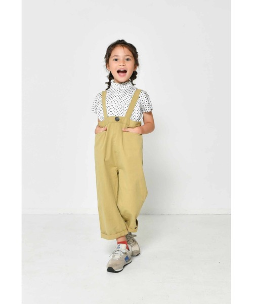 NEEDLE WORKS（ニードルワークス）の「ギャバサロペットパンツ（サロペット/オーバーオール・キッズ・ブラック/ベージュ・150cm/130cm/140cm）」の5枚目の写真