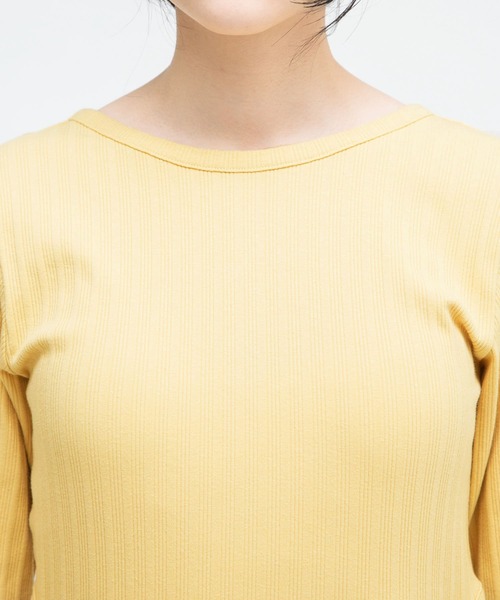 KBF（ケイビーエフ）の「カットアウトリブカットソー（Tシャツ/カットソー・レディース・グレー/イエロー・ONE）」の12枚目の写真