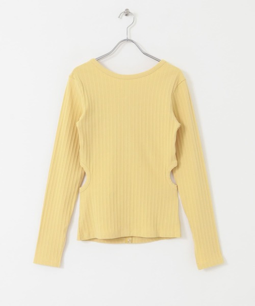 KBF（ケイビーエフ）の「カットアウトリブカットソー（Tシャツ/カットソー・レディース・グレー/イエロー・ONE）」の19枚目の写真