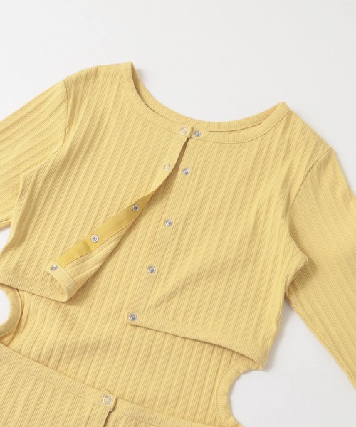 KBF（ケイビーエフ）の「カットアウトリブカットソー（Tシャツ/カットソー・レディース・グレー/イエロー・ONE）」の20枚目の写真