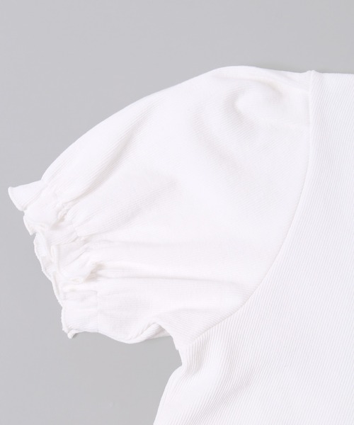 PHILLY（フィリー）の「【PHILLY】パフスリーブコンパクトリブトップス（Tシャツ/カットソー・レディース・グレー/ブラック/ホワイト・FREE）」の6枚目の写真