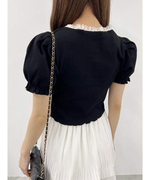 PHILLY（フィリー）の「【PHILLY】パフスリーブコンパクトリブトップス（Tシャツ/カットソー・レディース・グレー/ブラック/ホワイト・FREE）」の20枚目の写真