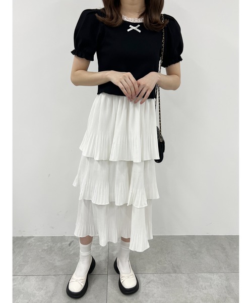 PHILLY（フィリー）の「【PHILLY】パフスリーブコンパクトリブトップス（Tシャツ/カットソー・レディース・グレー/ブラック/ホワイト・FREE）」の21枚目の写真