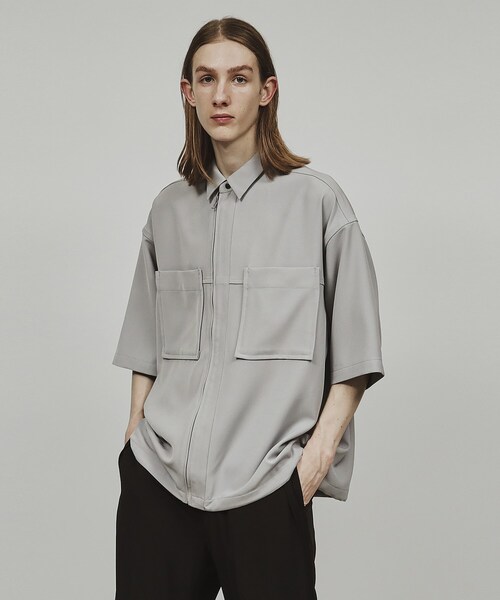 tk.TAKEO KIKUCHI（ティーケータケオキクチ）の「◆ジップバルーンシャツ（シャツ/ブラウス・メンズ・ダークグレー/ブラック・03/02）」の14枚目の写真