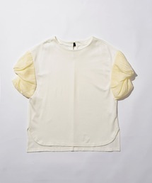 JETSET SOLO PLUS | 【FONT LAB】異素材コンビねじりスリーブカットソー(Tシャツ/カットソー)