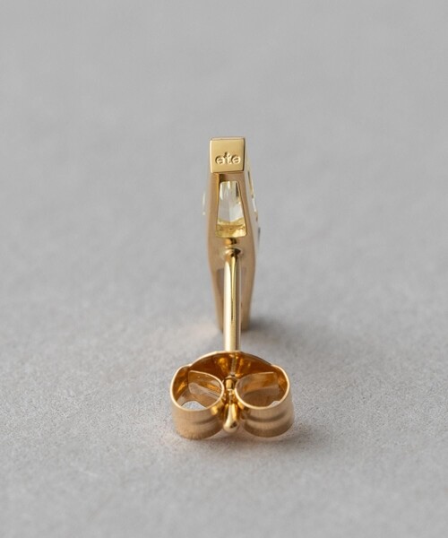 ete ピアス　レクラン　K18 ete（エテ）の「○[レクラン] K18YG ナチュラルストーン ピアス