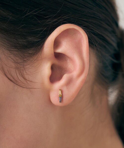 ete ピアス　レクラン　K18 ete（エテ）の「○[レクラン] K18YG ナチュラルストーン ピアス