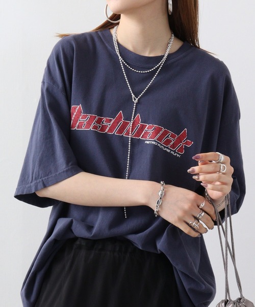 MODISH GAZE(モディシュガゼ)の「MODISH GAZE flashback ピグメントTシャツ(Tシャツ/カットソー・メンズ・ネイビー/スミクロ/アイボリー・F)」の1枚目の写真