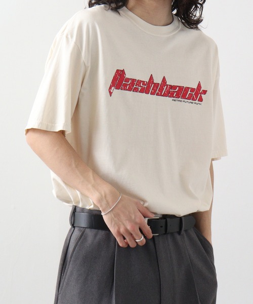 MODISH GAZE(モディシュガゼ)の「MODISH GAZE flashback ピグメントTシャツ(Tシャツ/カットソー・メンズ・ネイビー/スミクロ/アイボリー・F)」の4枚目の写真