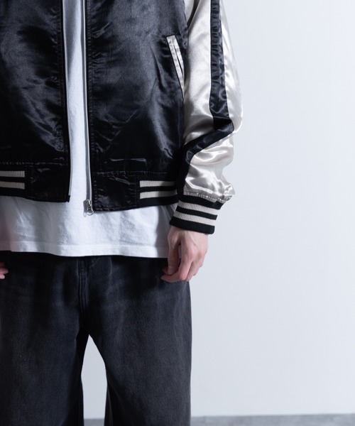 NYLAUS（ナイラス）の「龍/虎 刺繍 サテンスカジャン（スカジャン・メンズ・ブルー系1/ブラック系1/ブラック系2/レッド系1・M/L/LL）」の18枚目の写真