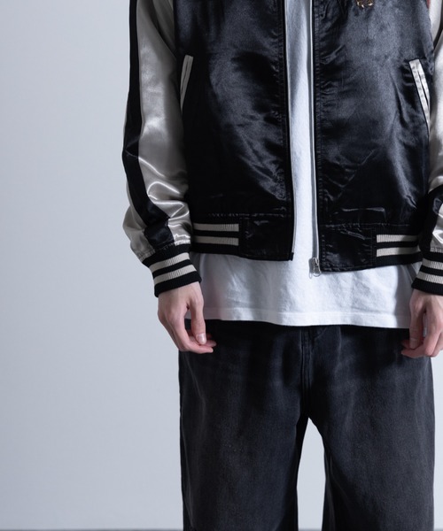 NYLAUS（ナイラス）の「龍/虎 刺繍 サテンスカジャン（スカジャン・メンズ・ブルー系1/ブラック系1/ブラック系2/レッド系1・M/L/LL）」の19枚目の写真