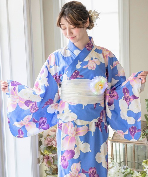 Catherine Cottage（キャサリンコテージ）の「2WAYセパレート浴衣セット（lady's）（浴衣・レディース・ネイビー系1/ブラック/ライトブルー/ライトピンク/ブルー系1/ネイビー系2/ホワイト系4/グリーン系4/ネイビー系3/ブルー系3/ブルー系4/ピンク系3/ピンク系4/ホワイト×ブルー/ブルー × パープル/ネイビー系5/ブルー系6/ピンク系6/オレンジ系6/ピンク系5/ブルー系5/グリーン系6/モーブ系6・FREE）」の11枚目の写真