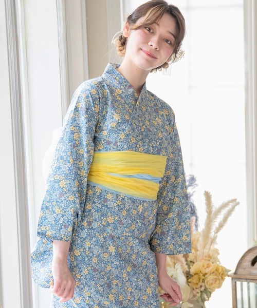 Catherine Cottage（キャサリンコテージ）の「2WAYセパレート浴衣セット（lady's）（浴衣・レディース・ネイビー系1/ブラック/ライトブルー/ライトピンク/ブルー系1/ネイビー系2/ホワイト系4/グリーン系4/ネイビー系3/ブルー系3/ブルー系4/ピンク系3/ピンク系4/ホワイト×ブルー/ブルー × パープル/ネイビー系5/ブルー系6/ピンク系6/オレンジ系6/ピンク系5/ブルー系5/グリーン系6/モーブ系6・FREE）」の13枚目の写真