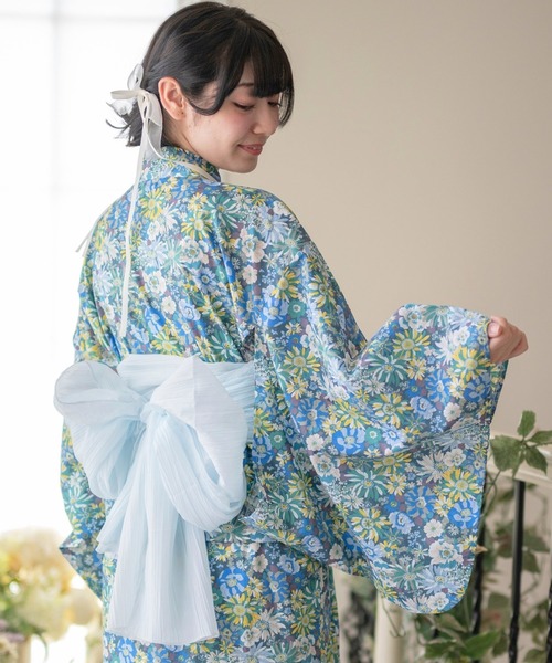 Catherine Cottage（キャサリンコテージ）の「2WAYセパレート浴衣セット（lady's）（浴衣・レディース・ネイビー系1/ブラック/ライトブルー/ライトピンク/ブルー系1/ネイビー系2/ホワイト系4/グリーン系4/ネイビー系3/ブルー系3/ブルー系4/ピンク系3/ピンク系4/ホワイト×ブルー/ブルー × パープル/ネイビー系5/ブルー系6/ピンク系6/オレンジ系6/ピンク系5/ブルー系5/グリーン系6/モーブ系6・FREE）」の14枚目の写真