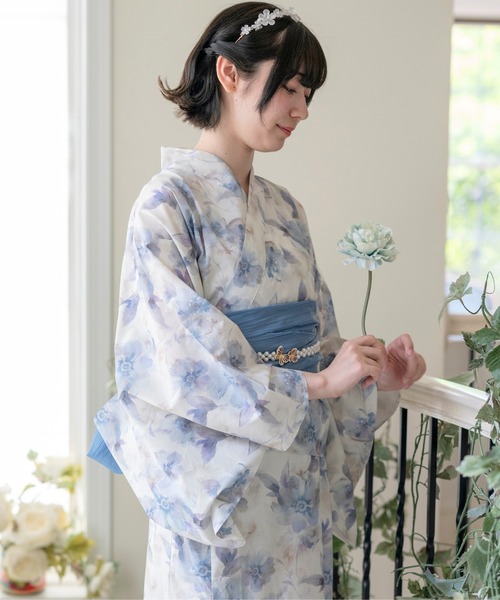 『いーてぃ』Catherine Cottage 着物セット 150 水色 Catherine Cottage 着物 レース着物 袴セット キッズ 子供