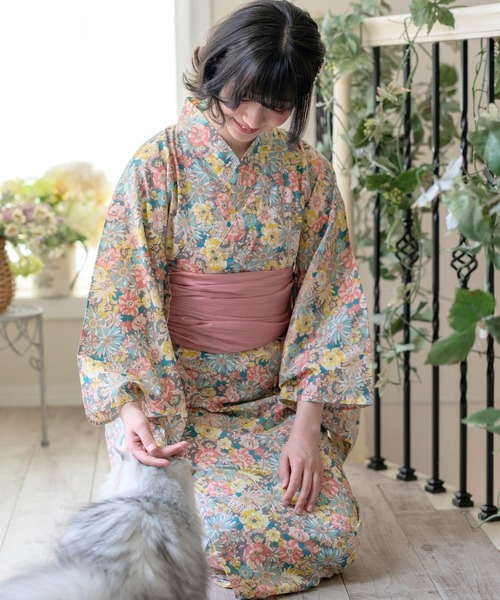 Catherine Cottage（キャサリンコテージ）の「2WAYセパレート浴衣セット（lady's）（浴衣・レディース・ネイビー系1/ブラック/ライトブルー/ライトピンク/ブルー系1/ネイビー系2/ホワイト系4/グリーン系4/ネイビー系3/ブルー系3/ブルー系4/ピンク系3/ピンク系4/ホワイト×ブルー/ブルー × パープル/ネイビー系5/ブルー系6/ピンク系6/オレンジ系6/ピンク系5/ブルー系5/グリーン系6/モーブ系6・FREE）」の21枚目の写真