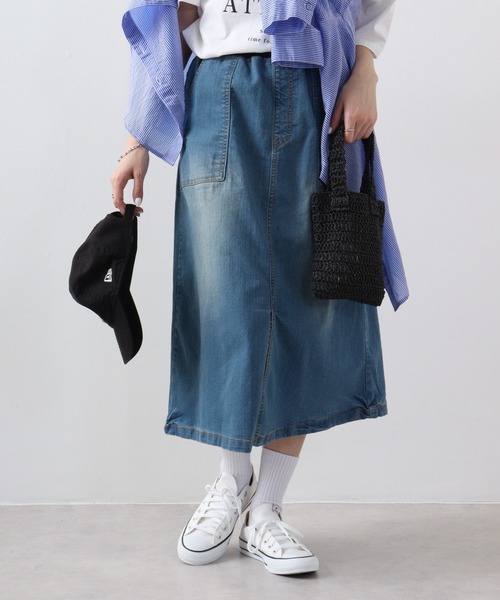【セール】atONE ウエストリブベイカーデニムスカート(デニムスカート)|atONE(アットワン) 【セール】atONE ウエストリブベイカーデニムスカート(デニムスカート)|atONE(アットワン)