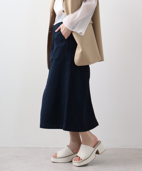 【セール】atONE ウエストリブベイカーデニムスカート(デニムスカート)|atONE(アットワン) 【セール】atONE ウエストリブベイカーデニムスカート(デニムスカート)|atONE(アットワン)