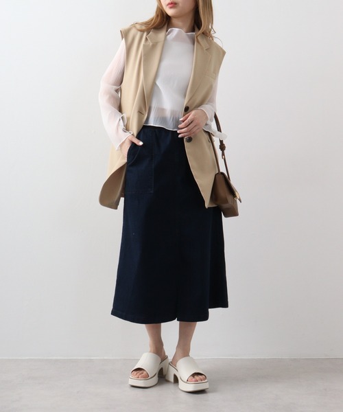 【セール】atONE ウエストリブベイカーデニムスカート(デニムスカート)|atONE(アットワン) 【セール】atONE ウエストリブベイカーデニムスカート(デニムスカート)|atONE(アットワン)