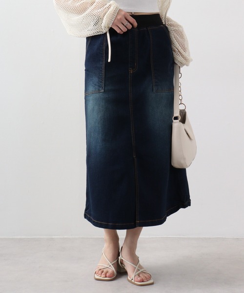 【セール】atONE ウエストリブベイカーデニムスカート(デニムスカート)|atONE(アットワン) 【セール】atONE ウエストリブベイカーデニムスカート(デニムスカート)|atONE(アットワン)