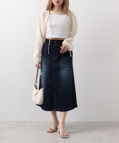 【セール】atONE ウエストリブベイカーデニムスカート(デニムスカート)|atONE(アットワン) 【セール】atONE ウエストリブベイカーデニムスカート(デニムスカート)|atONE(アットワン)