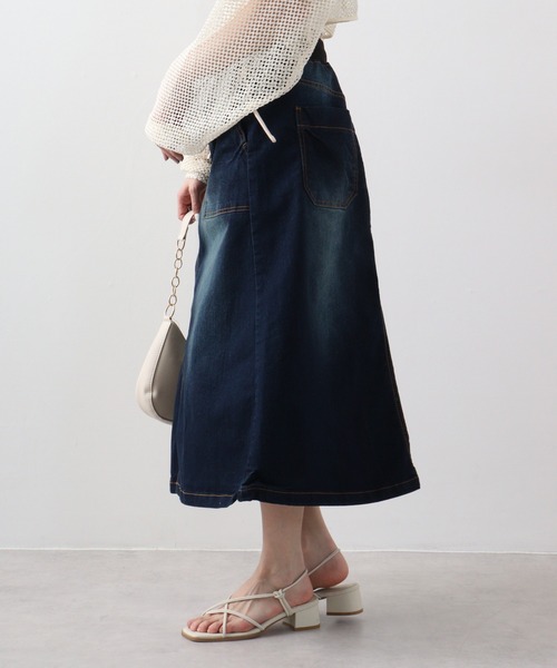 【セール】atONE ウエストリブベイカーデニムスカート(デニムスカート)|atONE(アットワン) 【セール】atONE ウエストリブベイカーデニムスカート(デニムスカート)|atONE(アットワン)