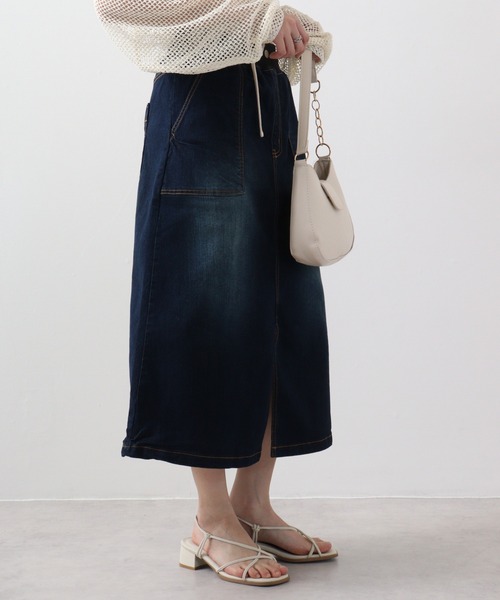 【セール】atONE ウエストリブベイカーデニムスカート(デニムスカート)|atONE(アットワン) 【セール】atONE ウエストリブベイカーデニムスカート(デニムスカート)|atONE(アットワン)
